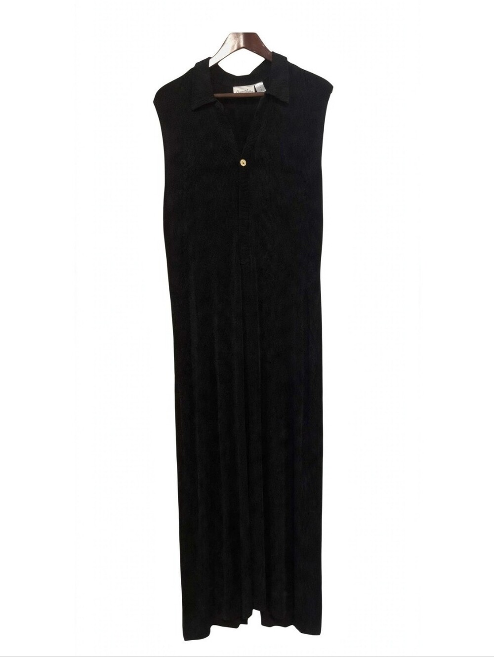 Private Edition By Chicos Dress 2 Sleeveless Maxi Button Front Stretch B…